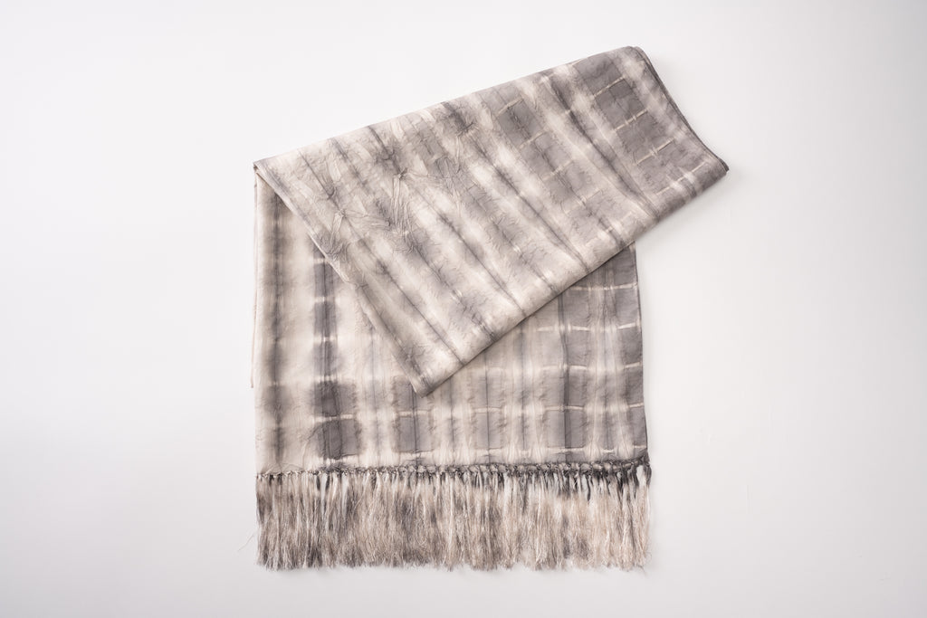 Mud-Dye Shibori Shawl