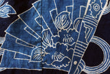 Two-Tone “Tsutsugaki” Furoshiki -Fan & Peony-